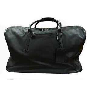 Gucci black leather duffel weekender bag